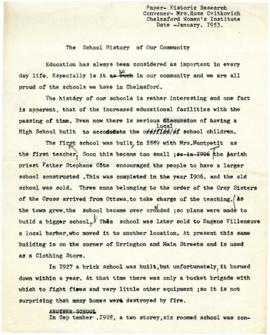 The School History of Our Community